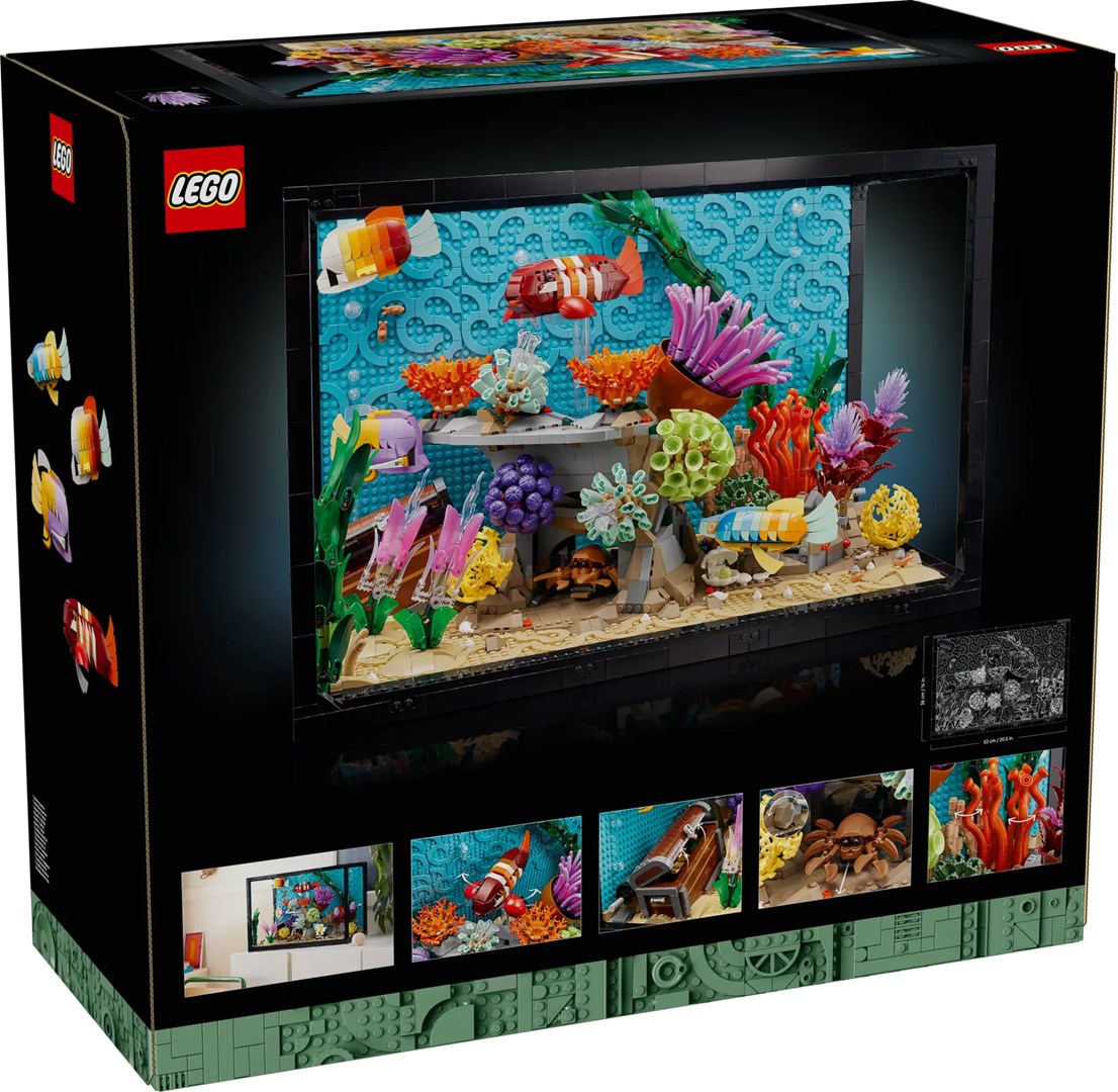 Set ndërtimi dekorativ Tropical Aquarium, model akuarium tropikal, shumëngjyrësh