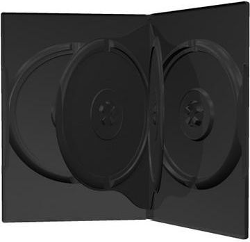 Kuti plastike MediaRange Videobox BOX17, për CD/DVD, kapacitet 4 disqe, paketim 50 copë, e zezë