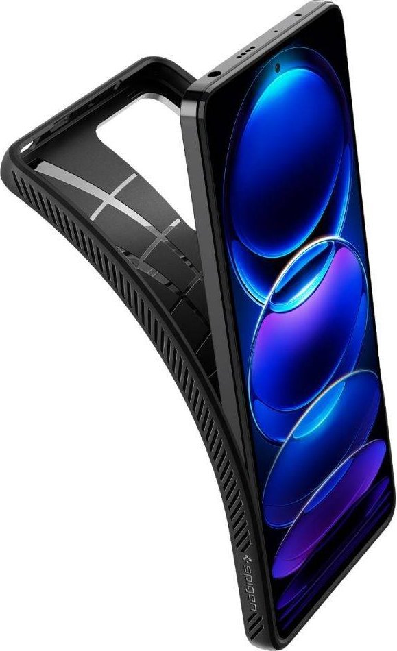 Këllëf telefoni Spigen Liquid Air për Xiaomi Redmi Note 12 Pro dhe Poco X5 Pro 5G, TPU, mat, i zi