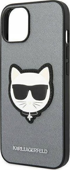 Mbulesë telefon Karl Lagerfeld iPhone 14 Plus Choupette, argjendi