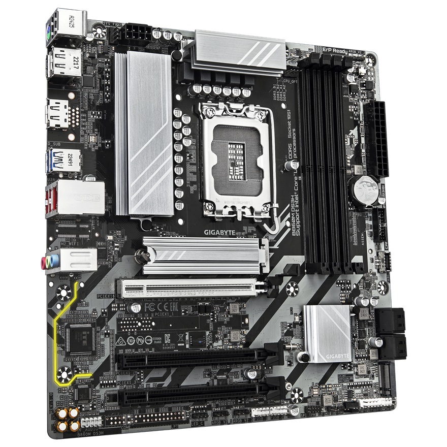 Pllakë amë GIGABYTE B860M DS3H, LGA 1851, DDR5, Micro-ATX, e zezë 3