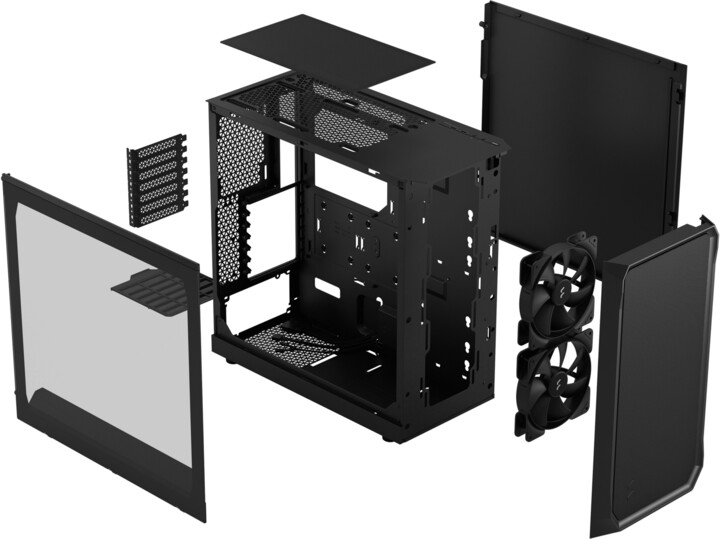Куќиште Fractal Design Focus 2 Black TG Clear Tint