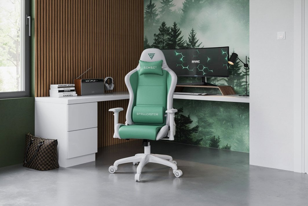 Karrige SENSE7 Spellcaster FUKU, material+lëkurë, e gjelbër/ bardhë