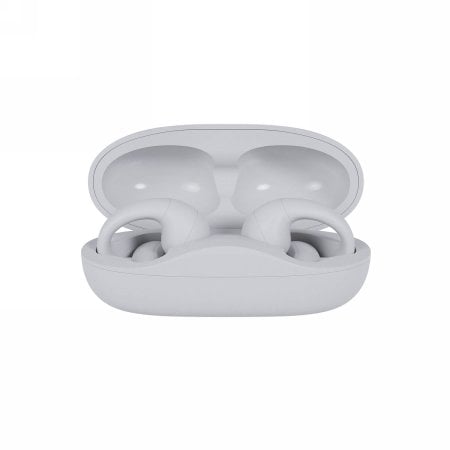 Kufje pa tela Happy Plugs Clip Open Ear, 20 orë, USB C, të bardha
