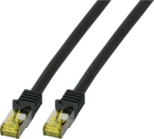 Kabllo patchcord EFB, Cat.6a, S/FTP, 7.5m, e zezë