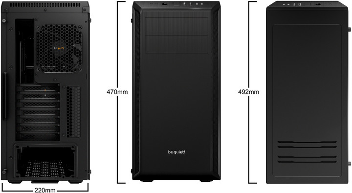 Kasë Be quiet! PURE BASE 600, e zezë