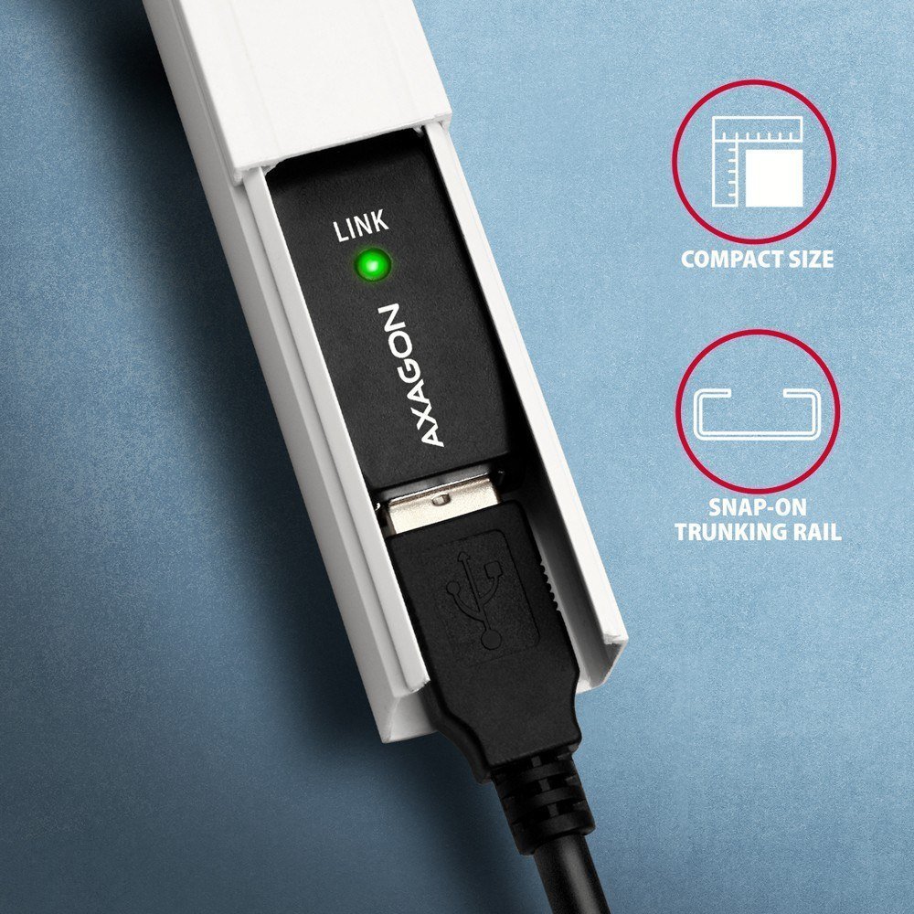 Kabllo zgjatëse USB Axagon ADR-215, USB A në USB A, 15 m, e zezë