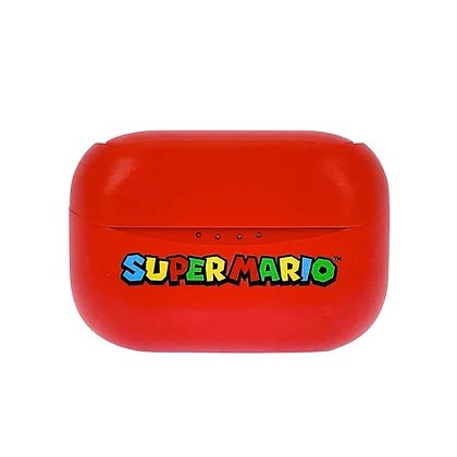 Kufje wireless OTL Technologies SM0894 Super Mario TWS, Bluetooth 5.0, me kuti karikimi, të kuqe
