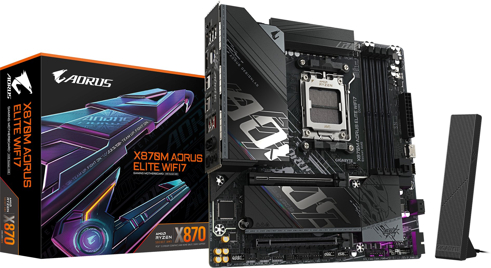 Pllakë amë Gigabyte X870M Aorus Elite WiFi 7, DDR5, PCIe 5.0, ATX