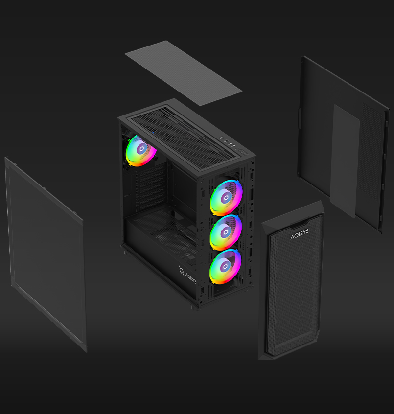 Kuti kompjuterike gaming WEZEN Pro, ATX, 4x 120mm RGB, e zezë
