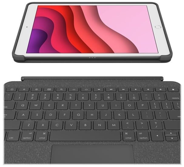 Mbrojtëse Logitech Combo Touch me tastierë për Apple iPad Air 10.9 "(gjenerata e 4-të), US, e hirtë