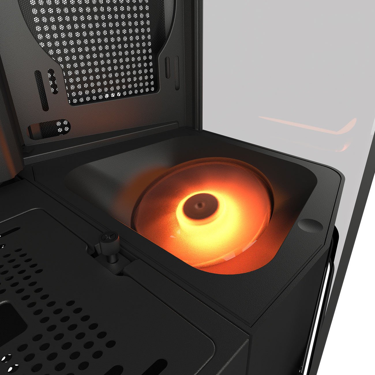 Kasje PC Cougar FV270 RGB Gaming Mid Tower, ATX E ATX Micro ATX Mini ITX, xham i lakuar i temperuar, e zezë