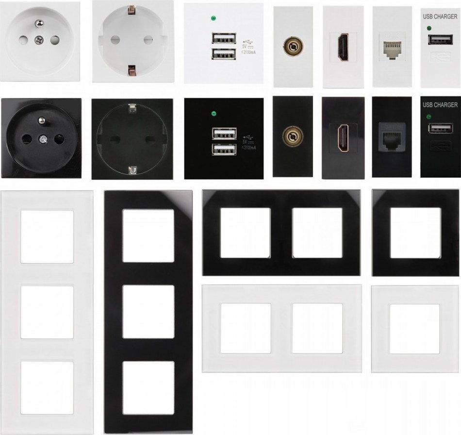 Prizë elektrike Maclean Type E MCE718B, 250V 16A, për korniza xhami, e zezë