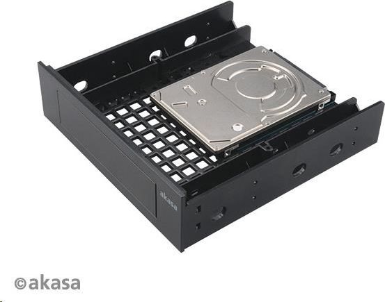 Adapter diskesh Akasa AK-HDA-12, 5.25" në 3.5"/2.5", me kabllo SATA, i zi