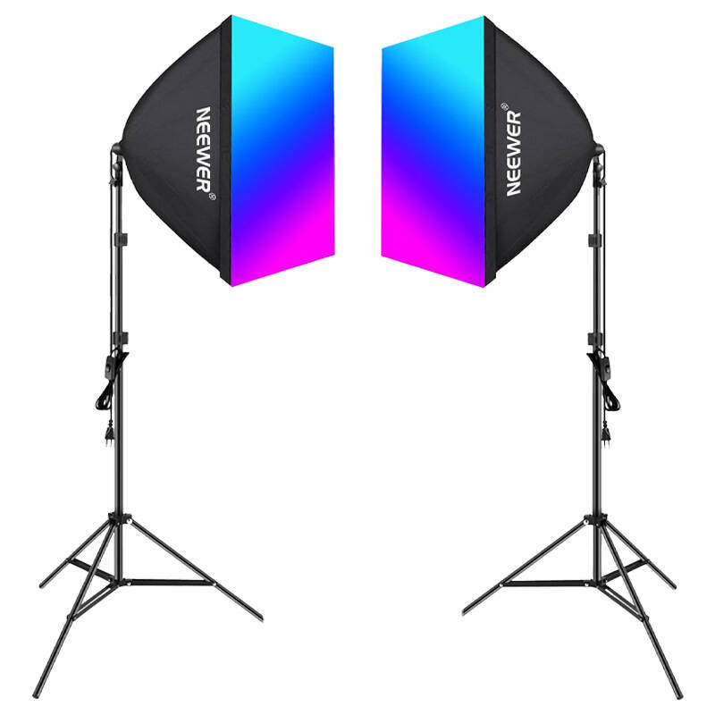 Set ndriçimi studio NEEWER NK800, softbox 60cm, LED RGB, i zi