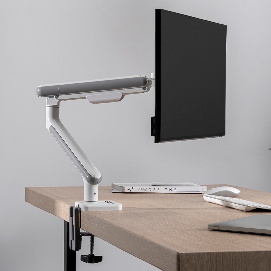 Mbajtëse monitori Ergo Office ER-751, 17-32", 9kg, e bardhë/argjendtë
