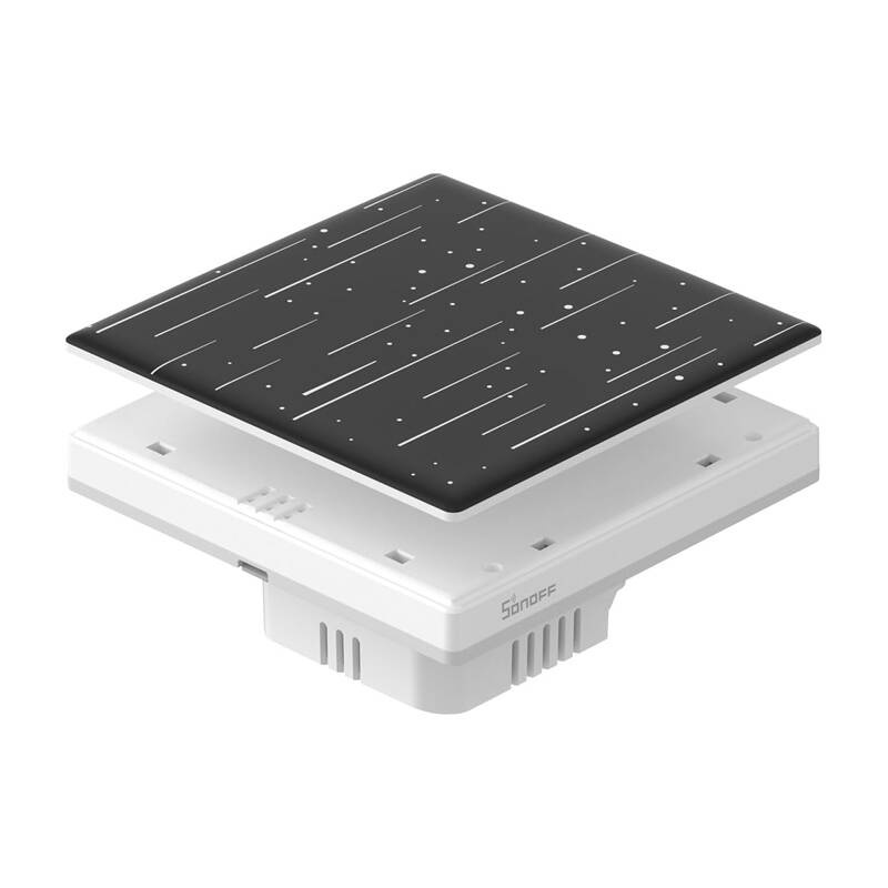 Kapak dekorativ Sonoff T5 Star 1C, për çelës me prekje, dizajn me yje, i errët 4