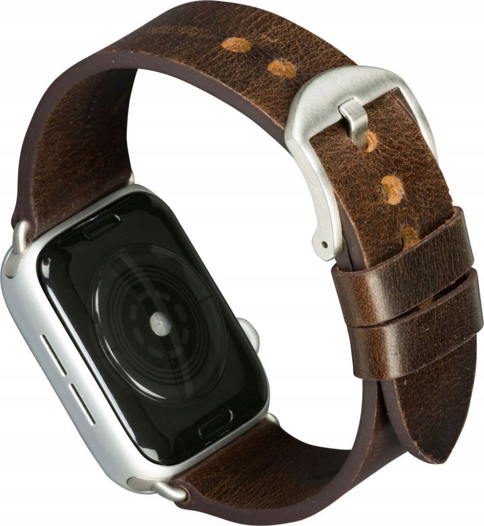 Rrip dore për orë Dbramante Bornholm, 44mm, lëkurë, kafe e errët argjend