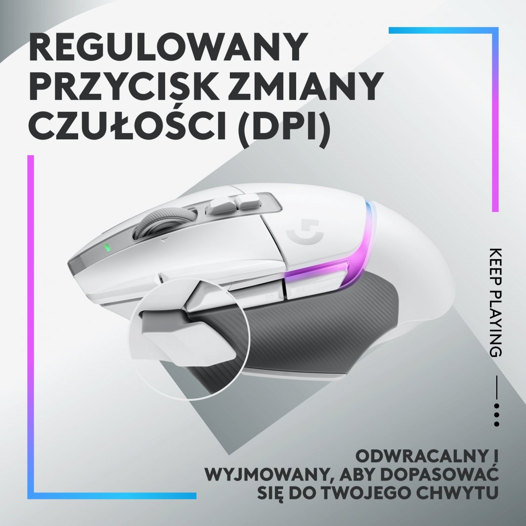 Maus Logitech G502 X Plus, i bardhë