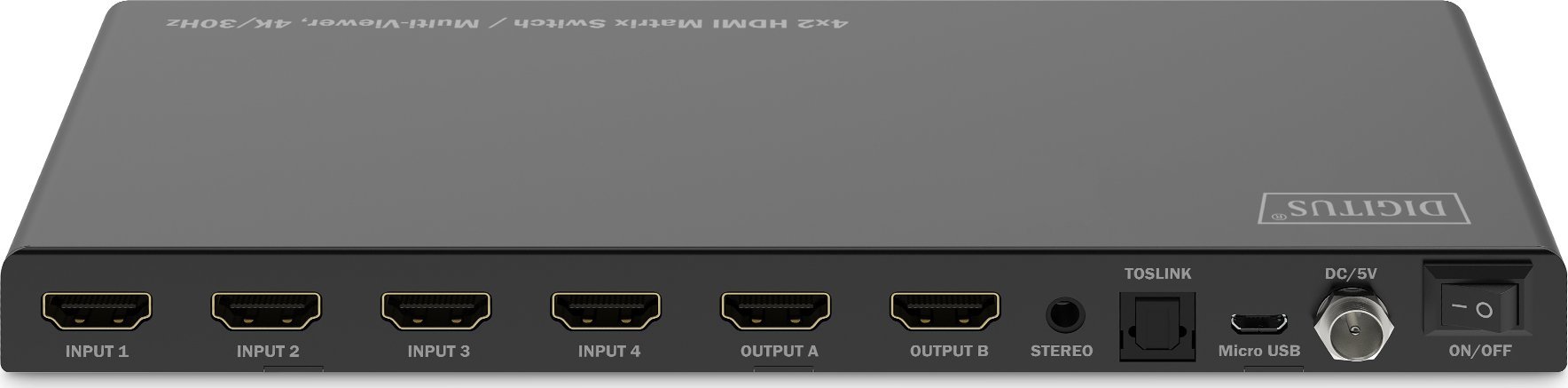 Ndarës HDMI Digitus 4x2 Matrix Multi Viewer, 4K 30Hz, i zi
