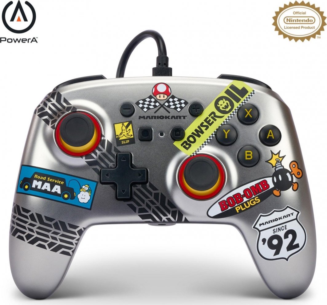 Kontroller PowerA Enhanced Mario Kart, me kabllo, shumëngjyrësh