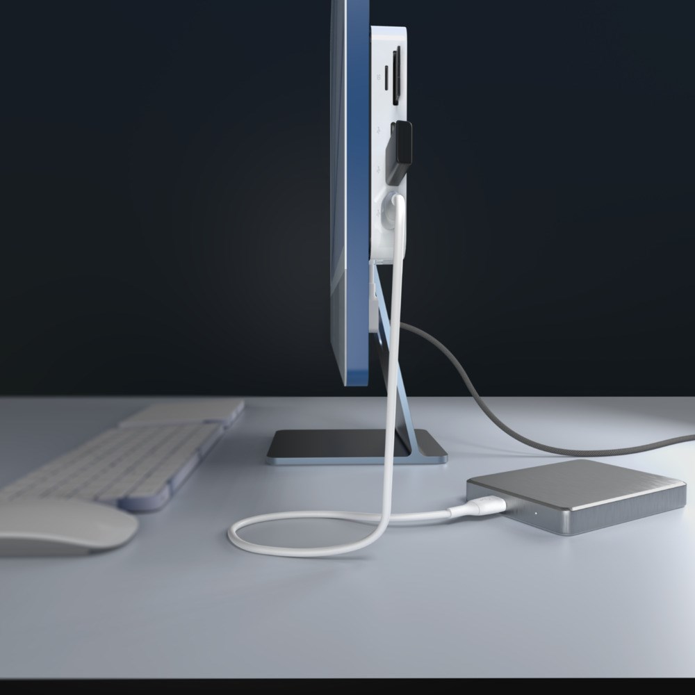 Qendër USB-C Belkin 6-në-1, 24", 10 Gbps, i bardhë
