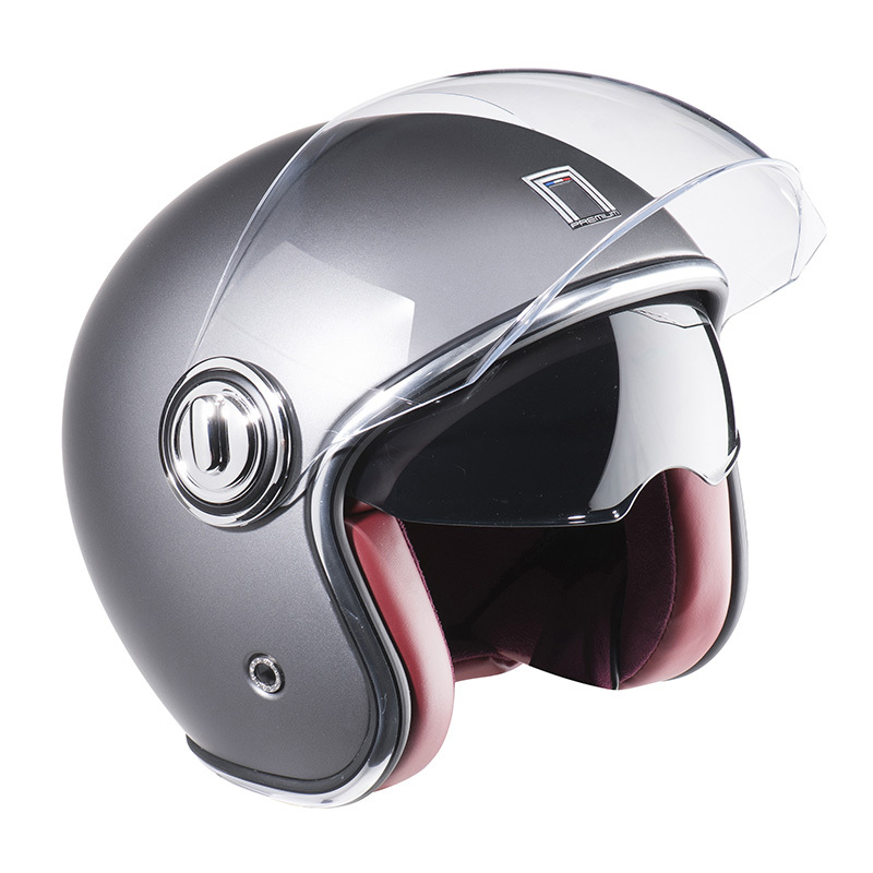 Helmetë moto Nox Premium Jet Heritage, polikarbonat, vizor kundër gërvishtjeve, e zezë