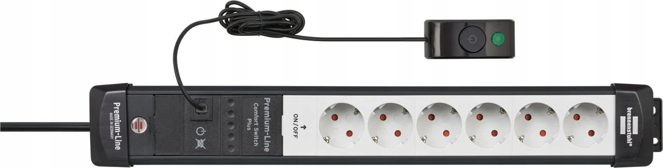 Zgjatues rryme Brennenstuhl Premium Line, 6 dalje AC, 3 m, i zi