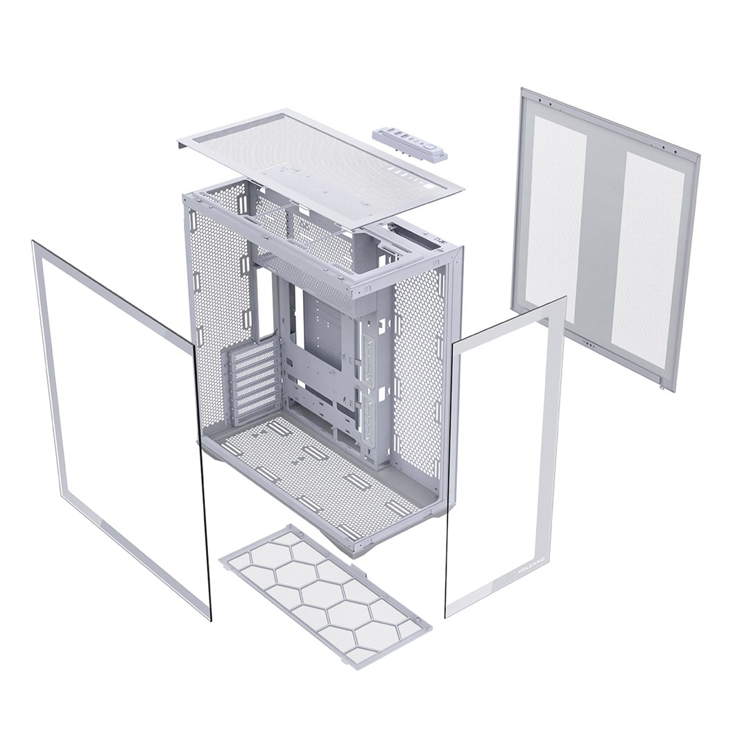 Kullë PC Modecom Volcano SPACE XL Full Tower, ATX E ATX, pa ventilatorë, e bardhë