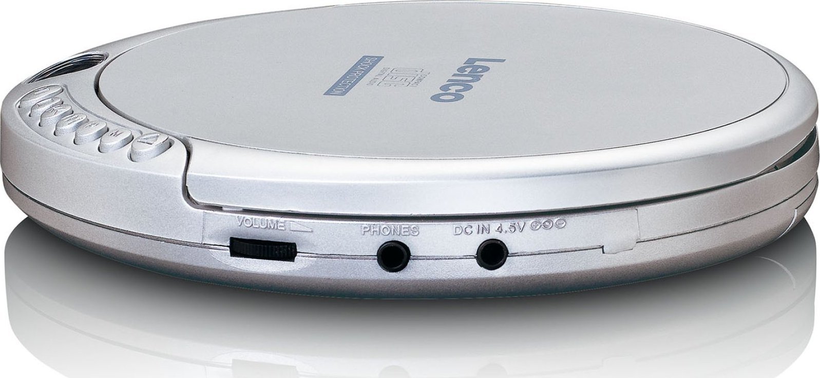 CD player portativ Lenco CD-201, MP3, ekran LCD, argjendtë