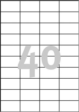 Etiketa vetëngjitëse Avery Zweckform 3651, 52.5 x 29.7 mm, 4000 copë, të bardha mat