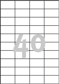 Etiketa vetëngjitëse Avery Zweckform 3651, 52.5 x 29.7 mm, 4000 copë, të bardha mat