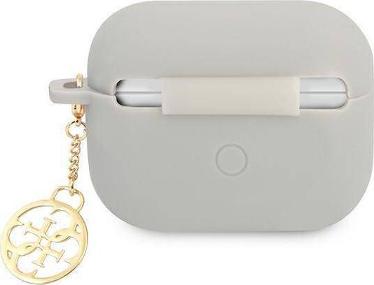 Këllëf silikoni Guess Protective Silicone Charm 4G Collection për AirPods Pro, gri