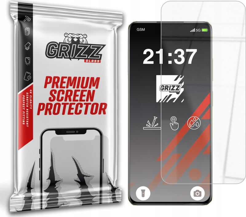 Xham mbrojtës Grizz HybridGlass 9H për Realme V60, transparent