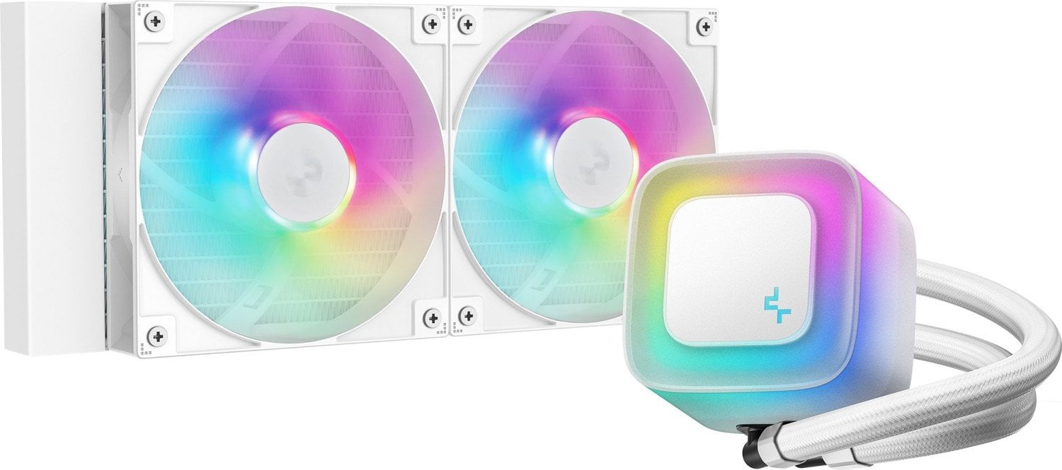 Ftohës uji për procesor DeepCool LE240 V2, 240 mm, ARGB, i bardhë