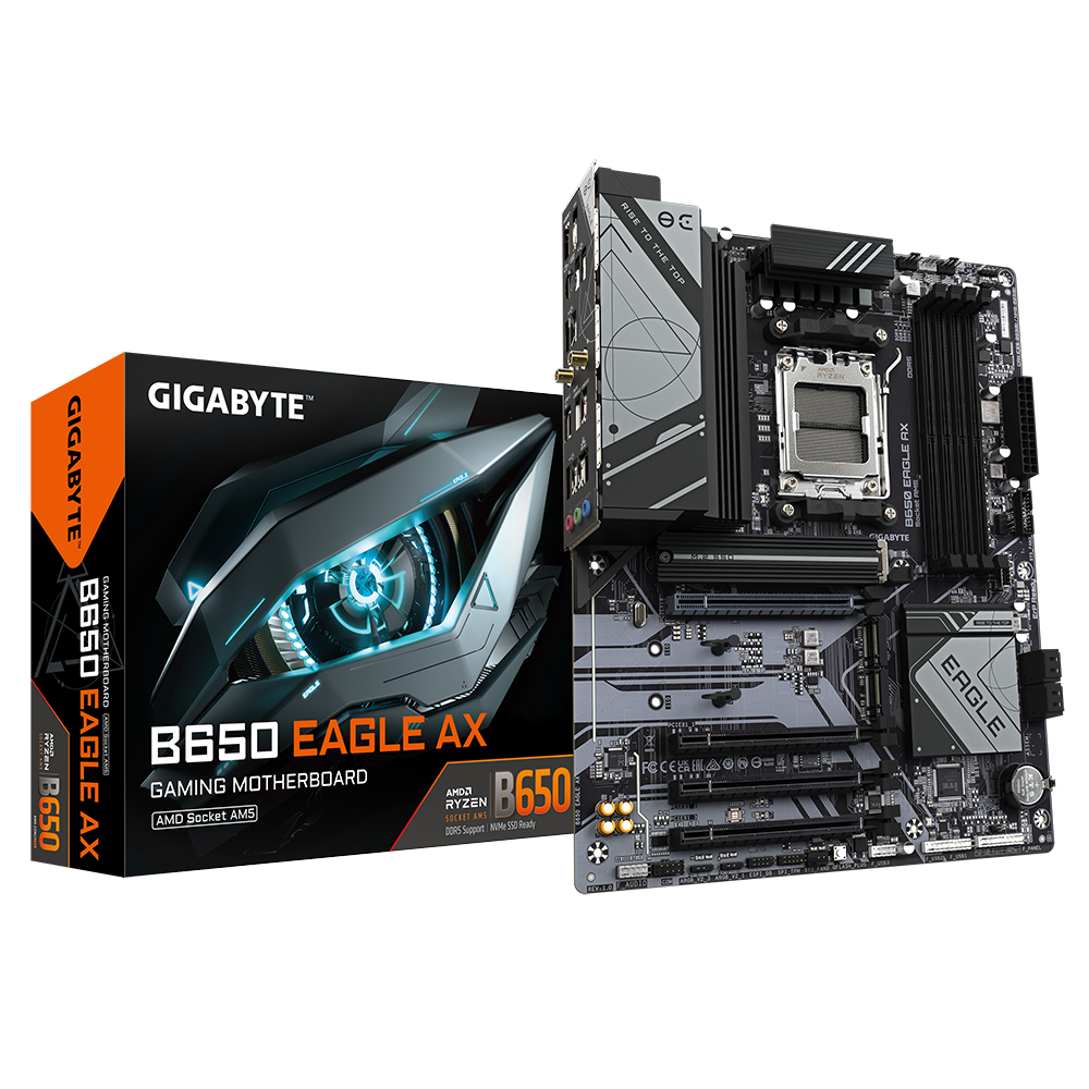 Pllakë amë Gigabyte B650 EAGLE AX, DDR5, Wi‑Fi 6E, e zezë