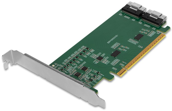 Kartë adaptuese IcyDock SlimSAS 8i në PCIe, 2 porta, redriver, jeshile