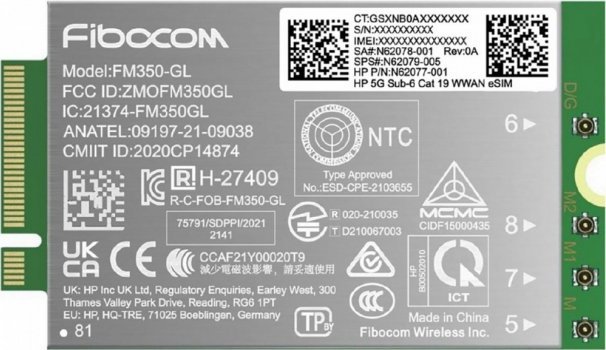 Modem HP 5G NR/4G WWAN AM5R4AA