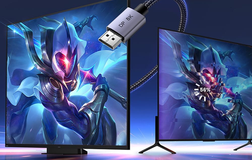 Kabllo Ugreen DP120 DisplayPort 1.4 8K60Hz 32.4Gbps, 2m, e zezë