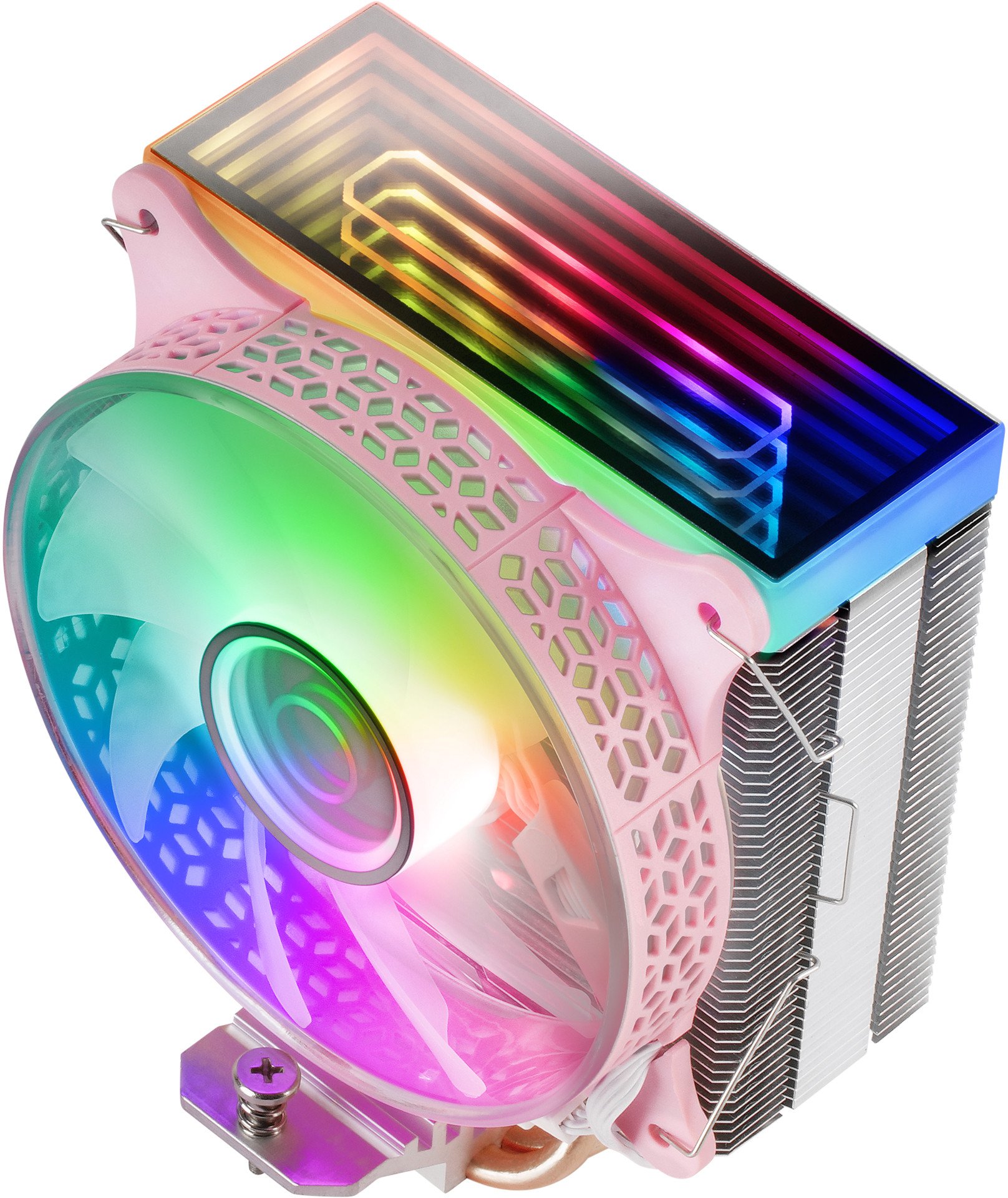 Ftohës CPU Mars Gaming MCPU-VR, Double Infinity Mirror, 4 heatpipes, rozë