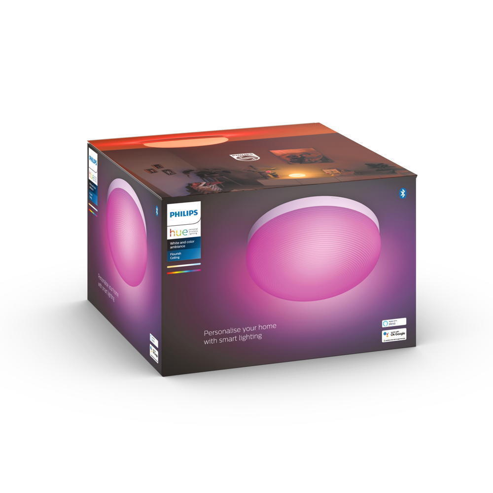 Llambë tavani smart Philips Hue Flourish, LED, RGBW, e bardhë