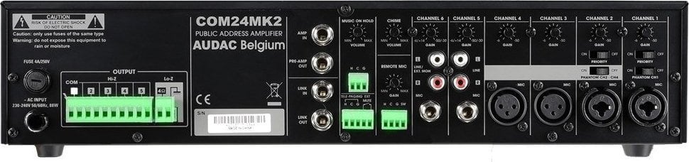 Amplifikator public address Audac COM24MK2, 240W, 100V, i zi