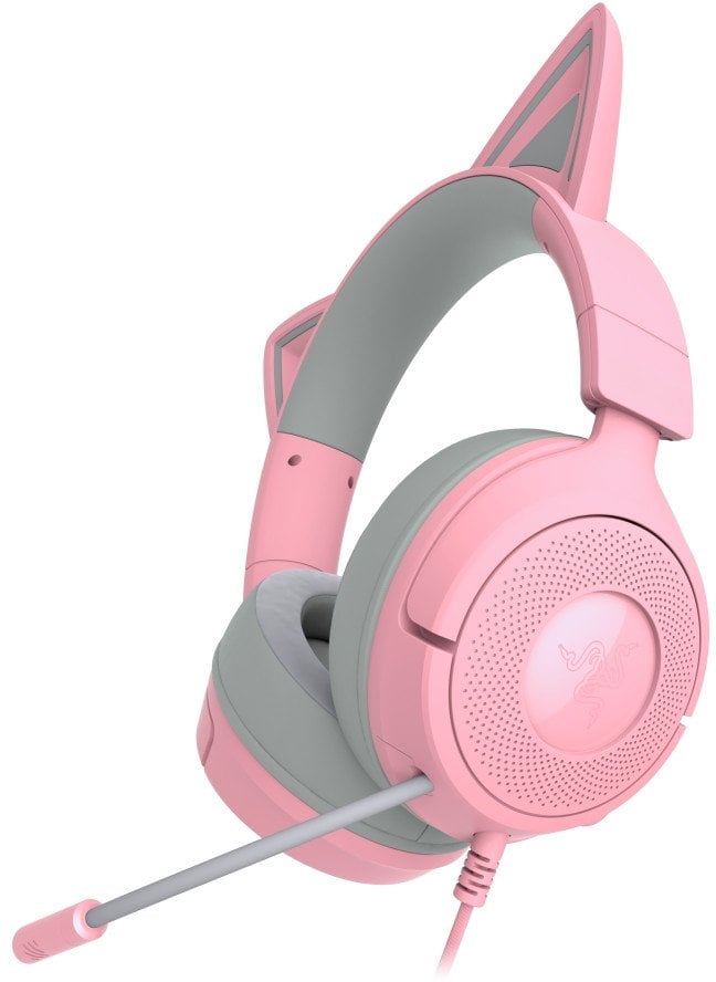 Kufje gaming Razer Kraken Kitty V3 X, me kabllo 3.5mm, me mikrofon, quartz rozë
