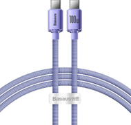 Kабел USB Baseus Crystal Shine, USB-C во USB-C, 1.2m, виолетова