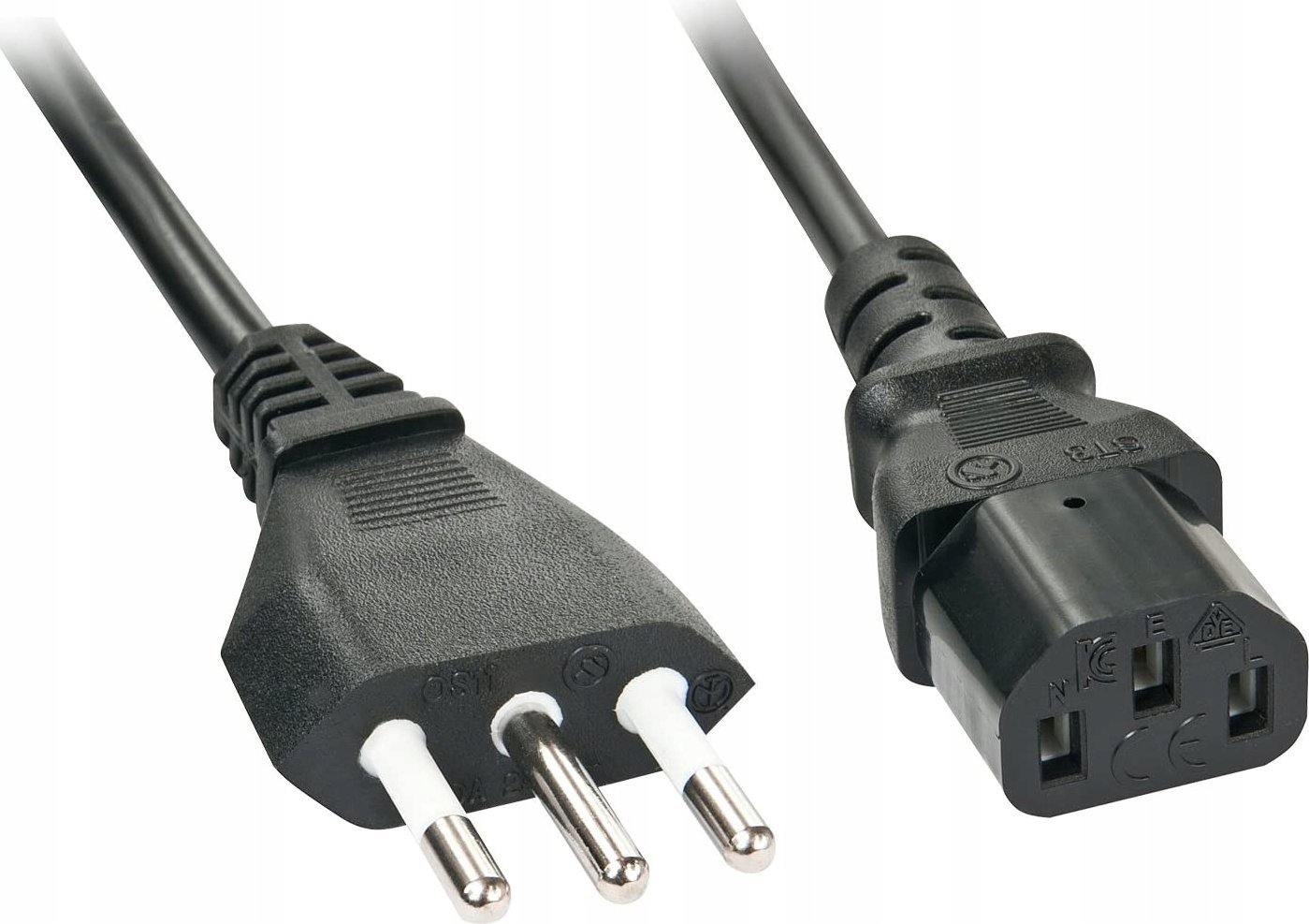 Kabllo rryme Lindy 30413 IEC C13, 2m, Itali, i zi