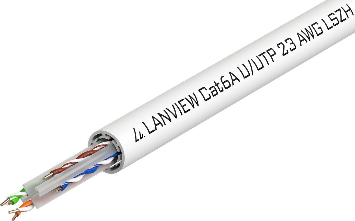 Kabllo rrjeti Lanview LVN122182, Cat6A UUTP, 500m, e bardhë