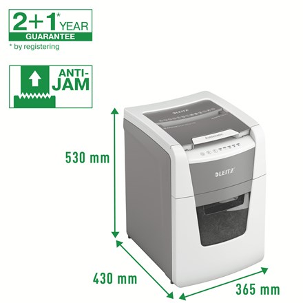 Shredder dokumentesh Leitz Small Office 100, auto 100 fletë, P-4, gri e bardhë