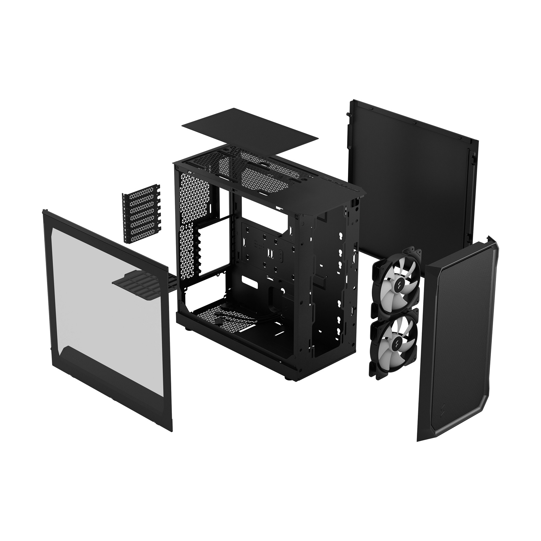 Kasë për PC Fractal Design Focus 2 RGB Black TG, e zezë