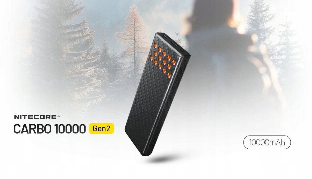 Power bank Nitecore CARBO 10000 Gen2, 10000mAh, me dalje të shpejtë, blu