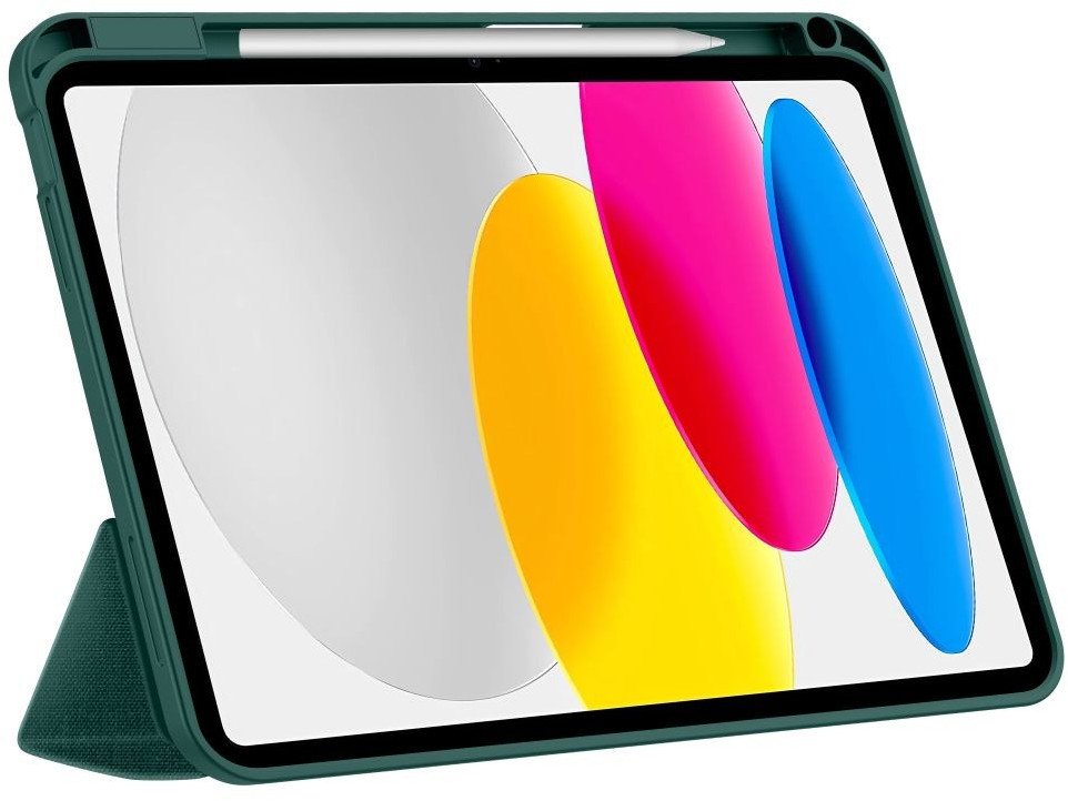 Kopertinë Tech Protect SC Pen Canvas për iPad 10.9" 2022 dhe 11" 2024, me mbajtës Apple Pencil, moss green